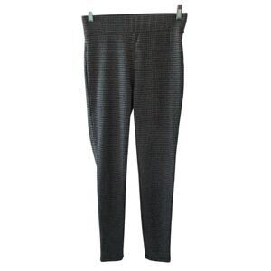 Loft Women's Mid Rise Gray & Black Check Stretch Pull On Legging Pants Size S.